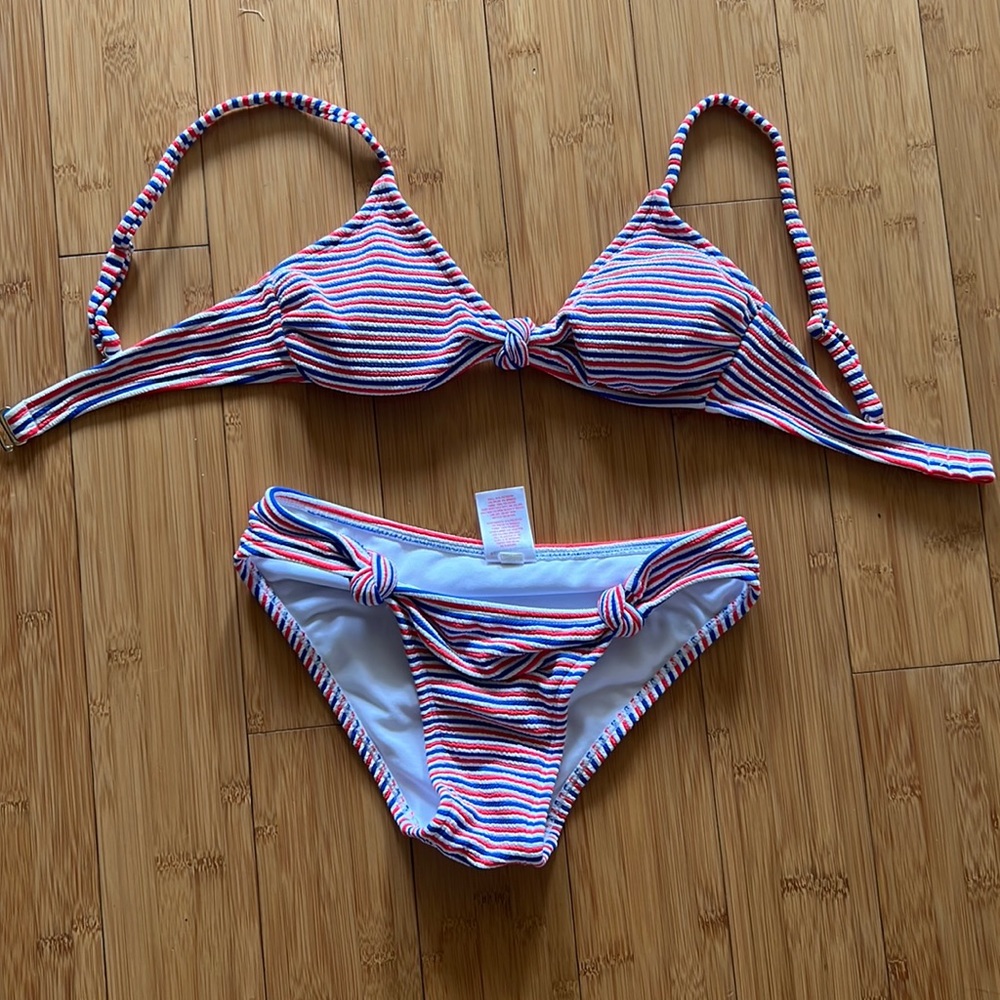 Red, white, blue bikini set